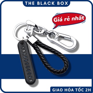 Bản Rẻ - Móc Chìa Khóa Bằng Da Đan Kèm Bảng Số Điện Thoại Tránh Thất Lạc - The Black Box