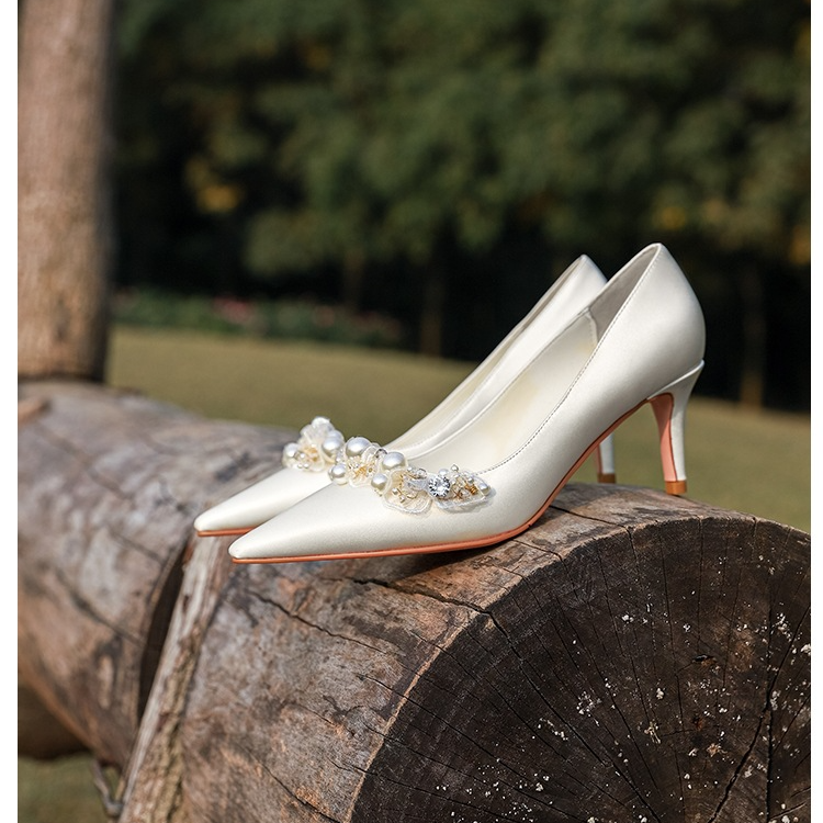 Giày Cao Gót Mũi Nhọn Phong Cách Pháp Sang Trọng Thời Trang Cho Nữ