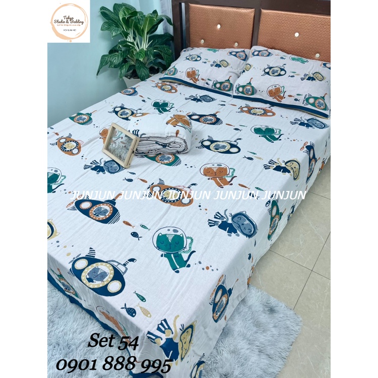 N21_SET Chăn Ga Gối vải Xô Organic cotton dòng cao cấp