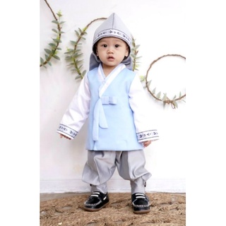 Thiết kế hanbok riêng cho bé trai từ 6 tháng đến  8t  ( có kèm mũ )