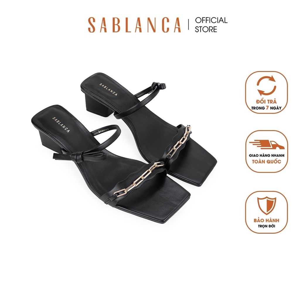 Guốc nữ vuông họa tiết dây xích SABLANCA 5050GN0045