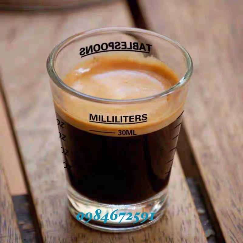 Ly thủy tinh đong định lượng Espresso 30 60 90ml