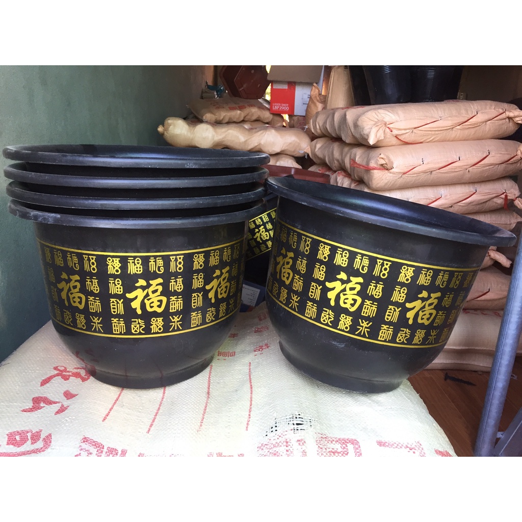 15 CHẬU NHỰA TRỒNG HOA MẪU CHỮ PHÚC #H450 ( BẦU KHAY TÚI ƯƠM CÂY GIỐNG, DỊCH TRUYỀN CỨU CÂY...)