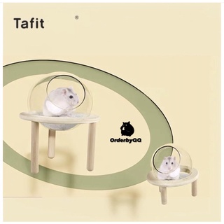 Tafit nhà tắm/nhà ngủ cầu thuỷ tinh kèm đế gỗ cho hamster