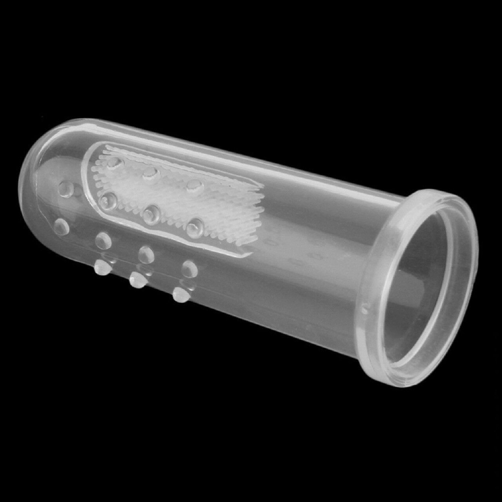 [Hàng mới về] Bàn chải đánh răng đeo ngón tay bằng silicon mềm an toàn cho bé