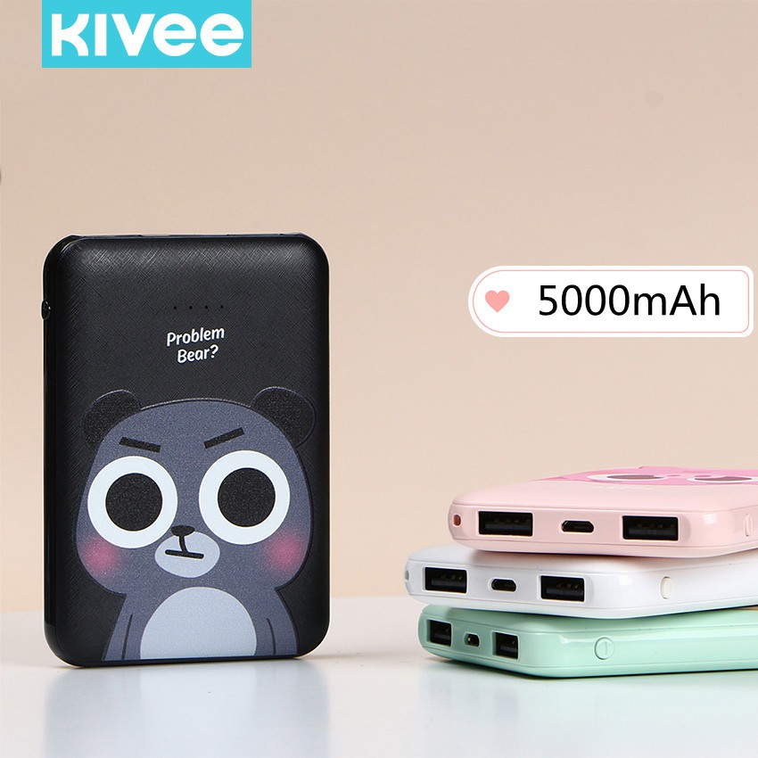 Sạc Dự Phòng Kivee PT609 5000mAh Họa Tiết Hoạt Hình Xinh Xắn