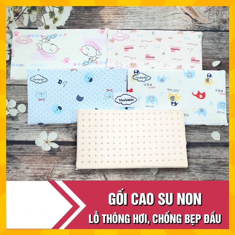 Gối cao su non MAFABEBE có lỗ thông hơi chống bẹp đầu cho bé - Loại to