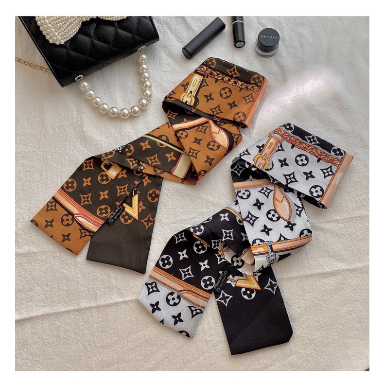 Khăn lụa họa tiết 2 mặt mẫu hot 2022