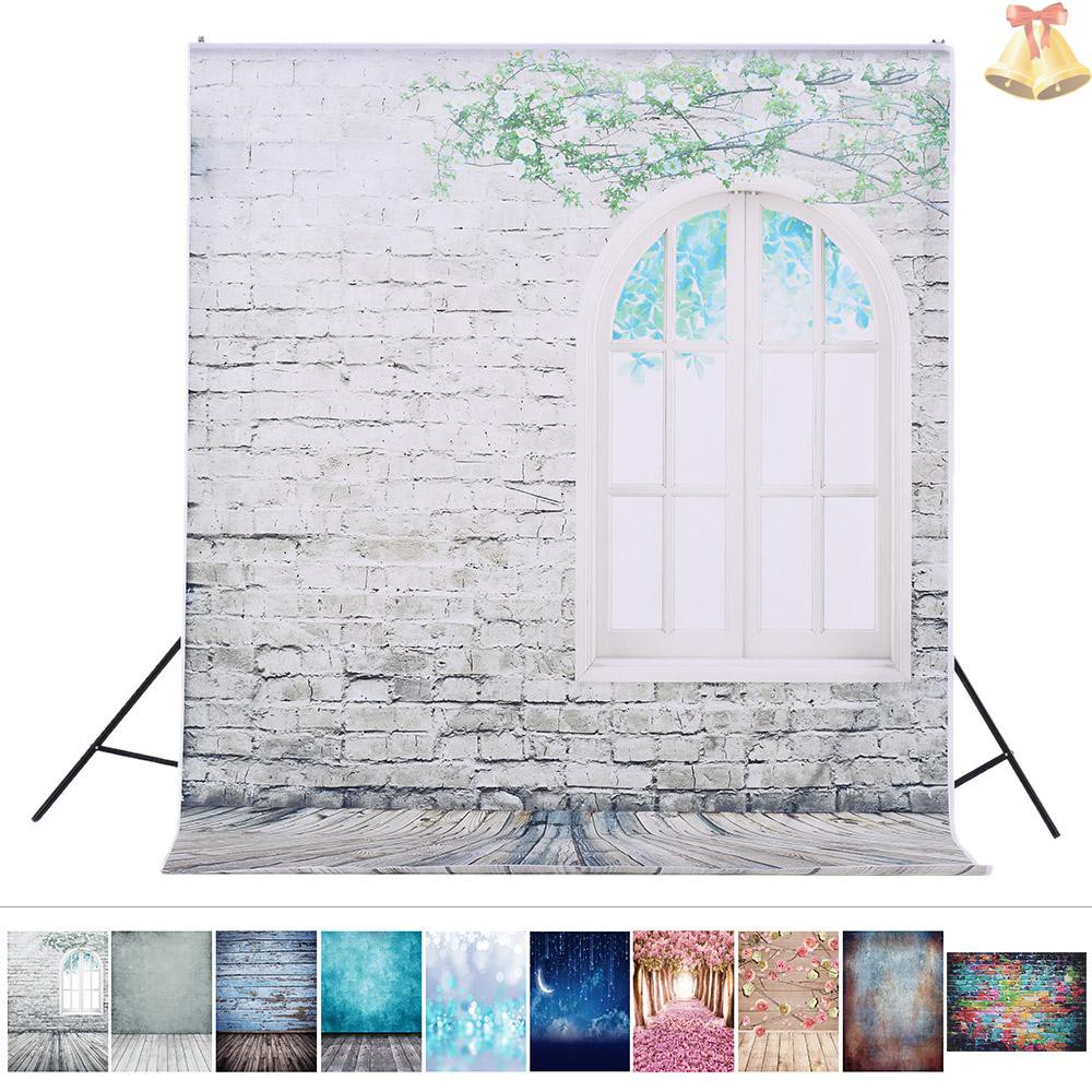 ONE Andoer 1.5 * 3m/4.9 * 9.8ft Video Studio Photo Backdrop Background Digital Printed Blue Classic Wall Wooden Floor Pattern for Teenager Adult Kid Children Portrait Photography