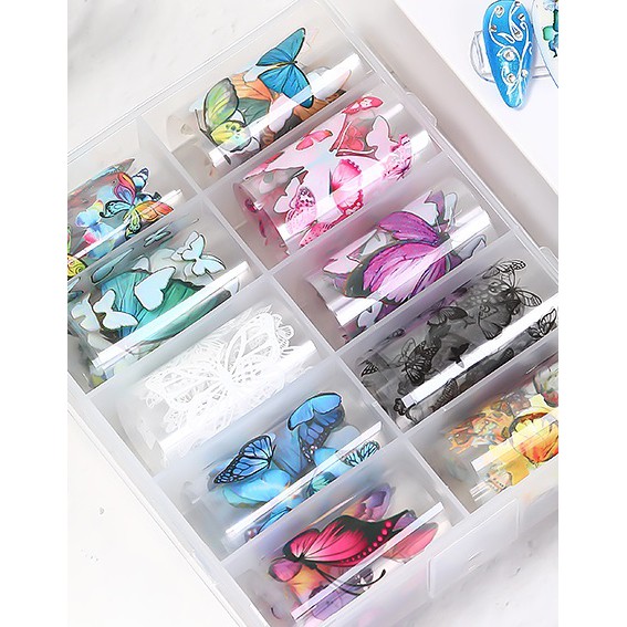 Khay Foil Cánh Bướm Lớn Sắc Sảo Trang Trí Móng