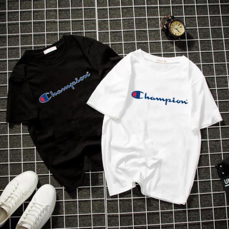 Áo thun unisex Hàn Quốc in logo đẹp vải dày mịn 2019T1032