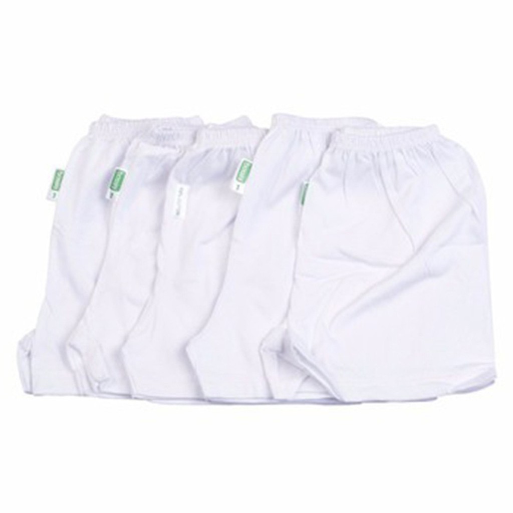 Set 5 Bộ quần áo ngắn tay cúc giữa 100% cotton màu trắng cho bé từ 3-14kg