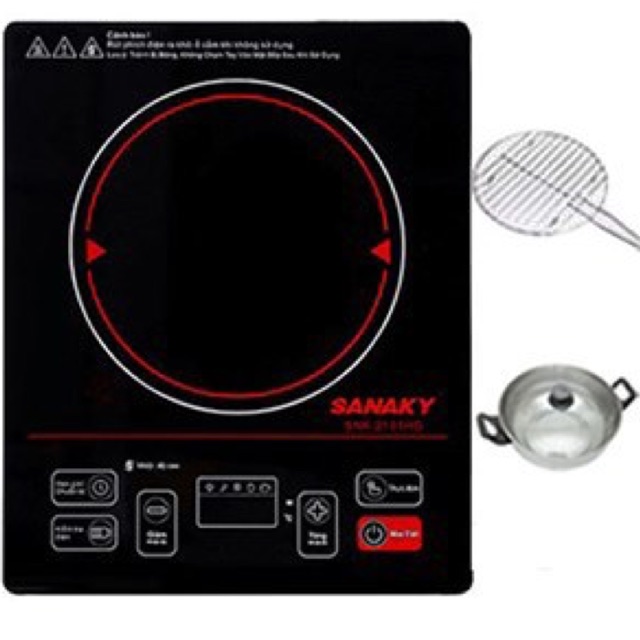 [Mã 1511ELSALE hoàn 7% đơn 300K] Bếp Hồng Ngoại Sanaky SNK-2101HG Kèm 1 Nồi INox Và Vỉ Nướng