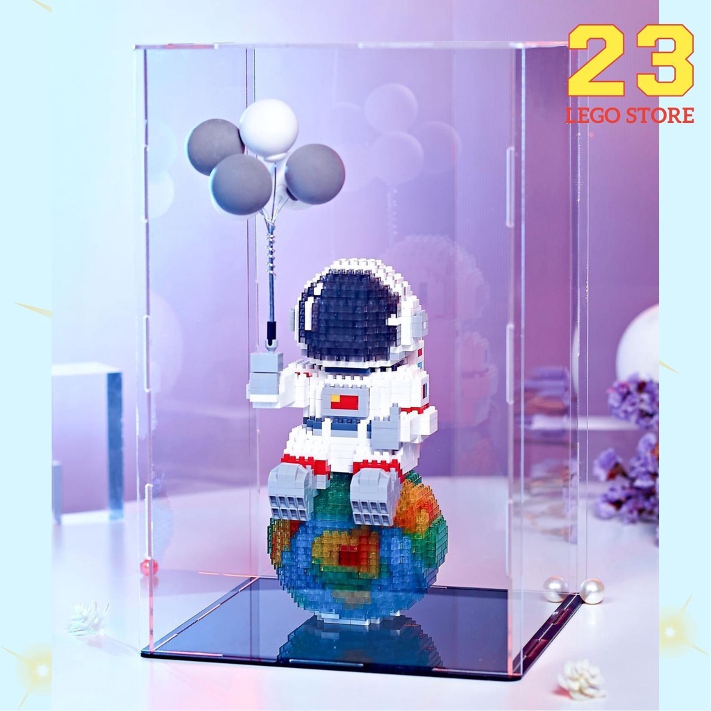 Bộ đồ chơi lắp ghép Phi hành gia Cầm bóng bay Balloon Astronaut, tặng kèm đèn led phát sáng