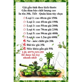 Gấu bông bộ đội biên phòng 70cm (nhận in tên)