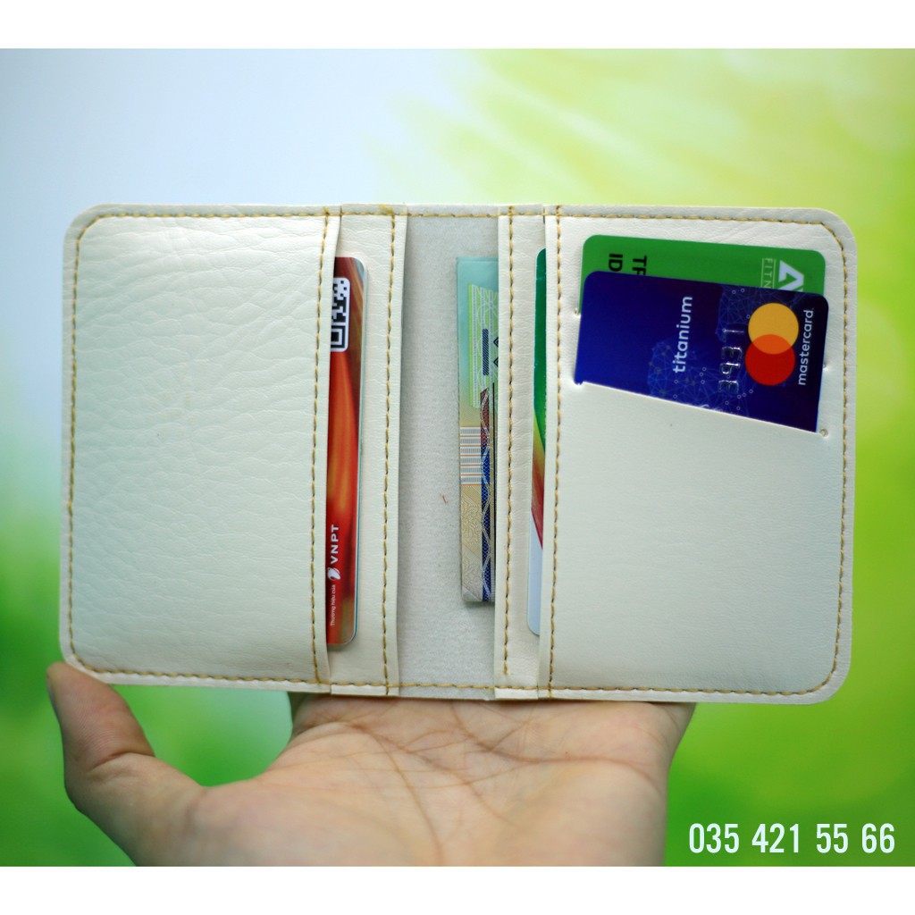 [SEN2] Ví da mini, da PU cao cấp, Đựng thẻ ngân hàng, card visit, tiền.. nhỏ gọn thời trang, Unisex