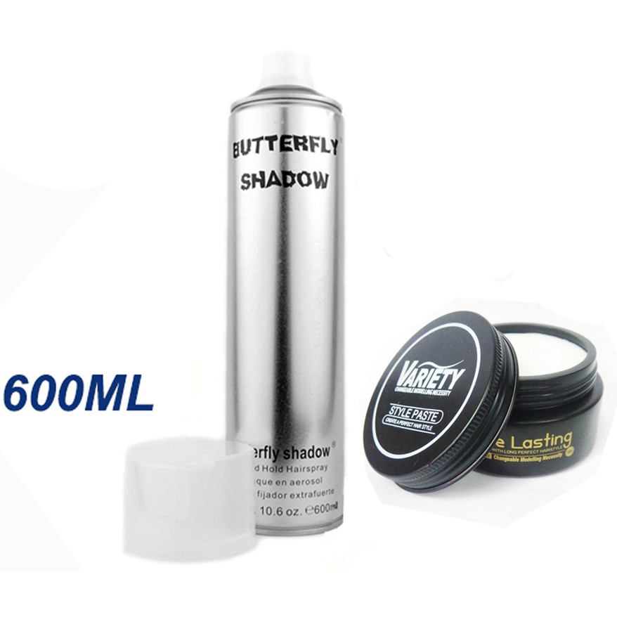 COMBO GÔM SHADOW 600ML VÀ SÁP VUỐT TÓC VARIETY CHÍNH HÃNG