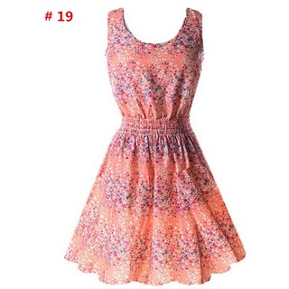 Đầm xoè nữ cộc tay in hoa