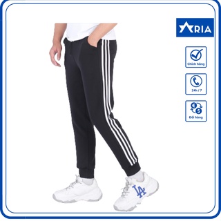 Quần thể thao nỉ 3 sọc cho cả nam và nữ aria men form chuẩn, chất dày đẹp - q3s 02