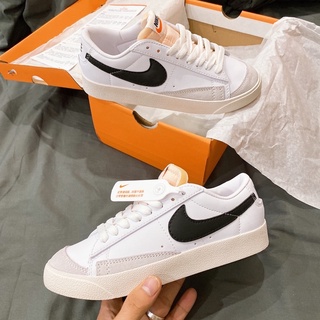 GIÀY BLAZER LOW 77 WHITE BLACK DA THẬT LAI AU [ FULL BOX + FREE SHIP ]