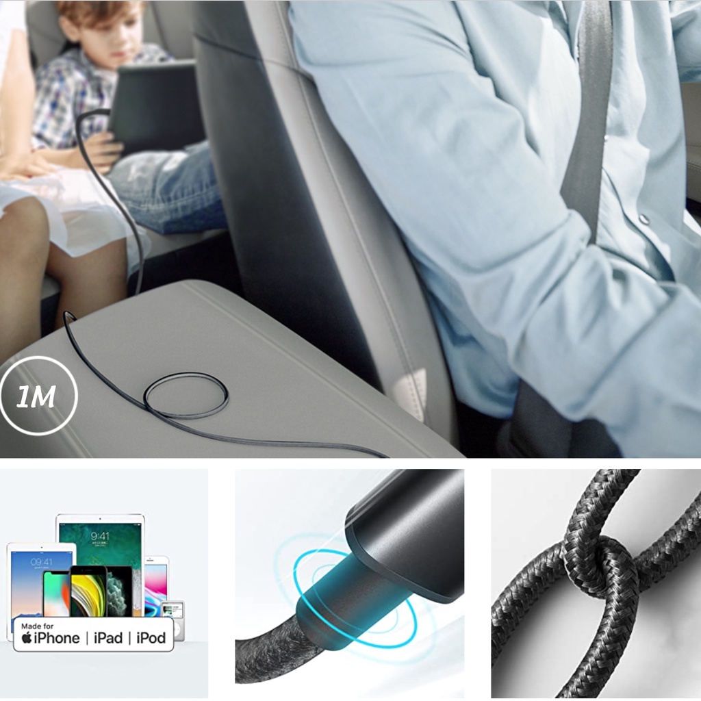 Cáp sạc ANKER Nylon 2 dài 1M A8152 dùng sạc nhanh cho điện thoại