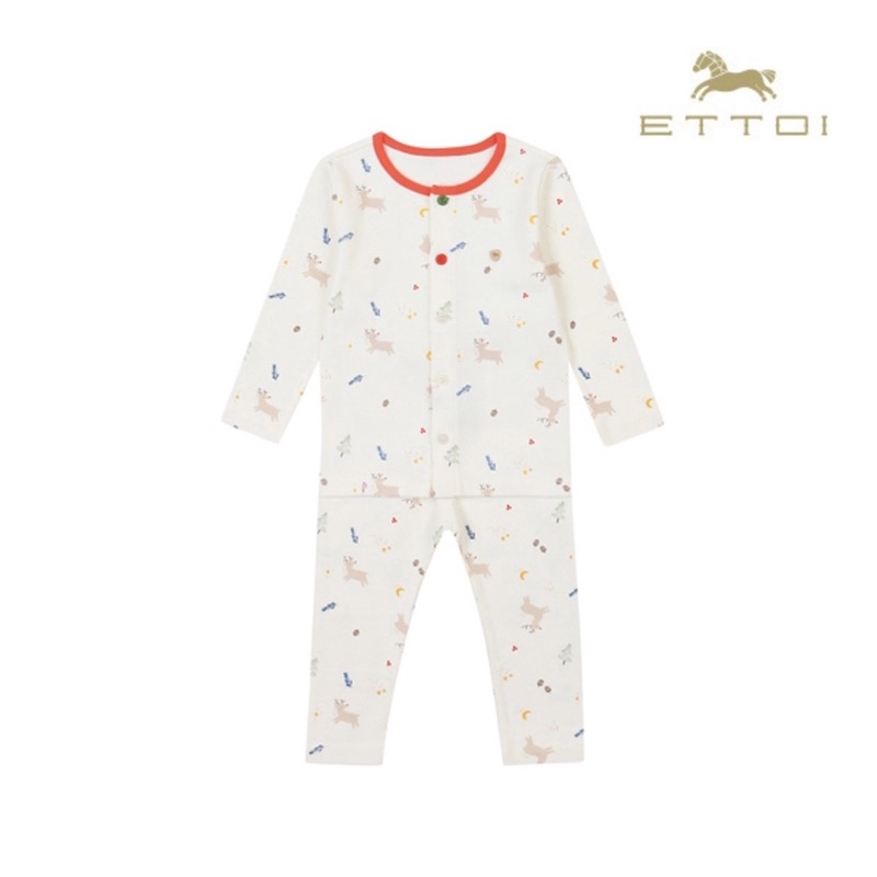 (size 80) Bộ cotton mềm mịn Ettoi xuất Hàn dư xịn hoạ tiết Noel
