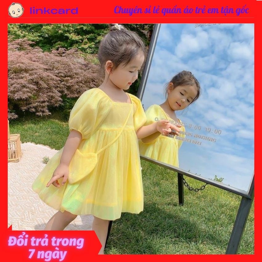 đầm bé gái mùa hè cộc tay cực đẹp - đầm công chúa bé gái diện tết siêu sang chảnh cho bé từ 10 đến 22kg
