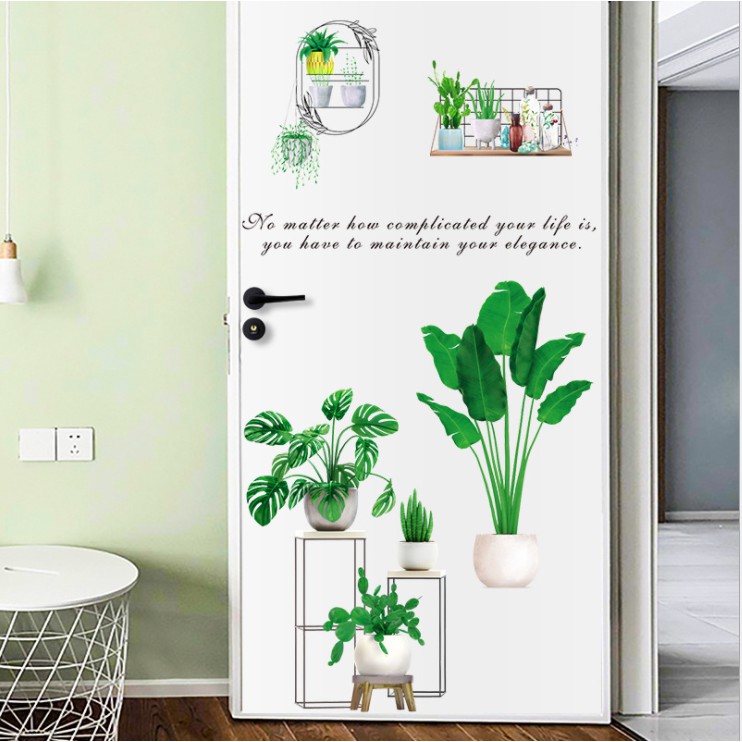 Decal dán tường trang trí - BỘ MỚICHẬU CÂY XANH MỚI