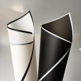 Giấy gói hoa, TRẮNG / ĐEN VIỀN  60x60cm, xấp 20 tờ