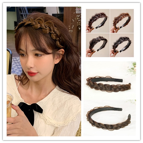 Băng Đô Kiểu Tóc Bện Chống Trượt Tạo Hình Đầu Lâu Phong Cách Hàn Quốc Cho Nữ
