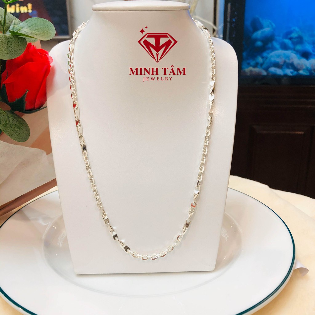 Dây chuyền bạc nam Minh Tâm Jewelry dây mưa nối mắt xích bạc ta