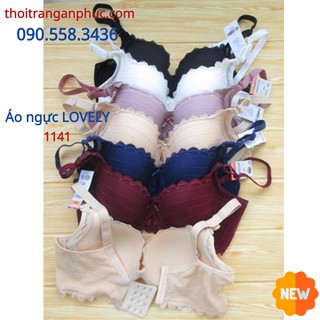 Áo ngực ren mút nhẹ tai lên cài sau 04 móc Lovely - 1141