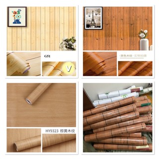 giấy dán tường giả gỗ ❤FREESHIP❤️⭐️màu vàng nâu trơn có sẵn keo khổ 45cm