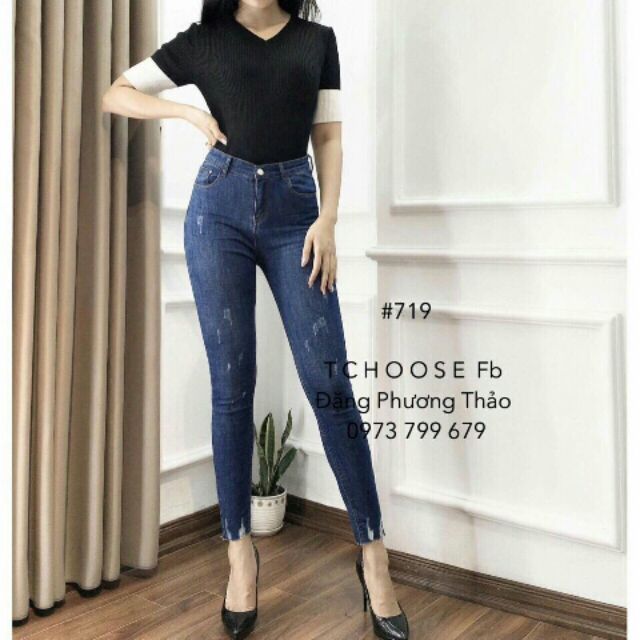 Quần bò nữ xước (xưởng may) cao cấp Giá SALE Chất vải bao đẹp