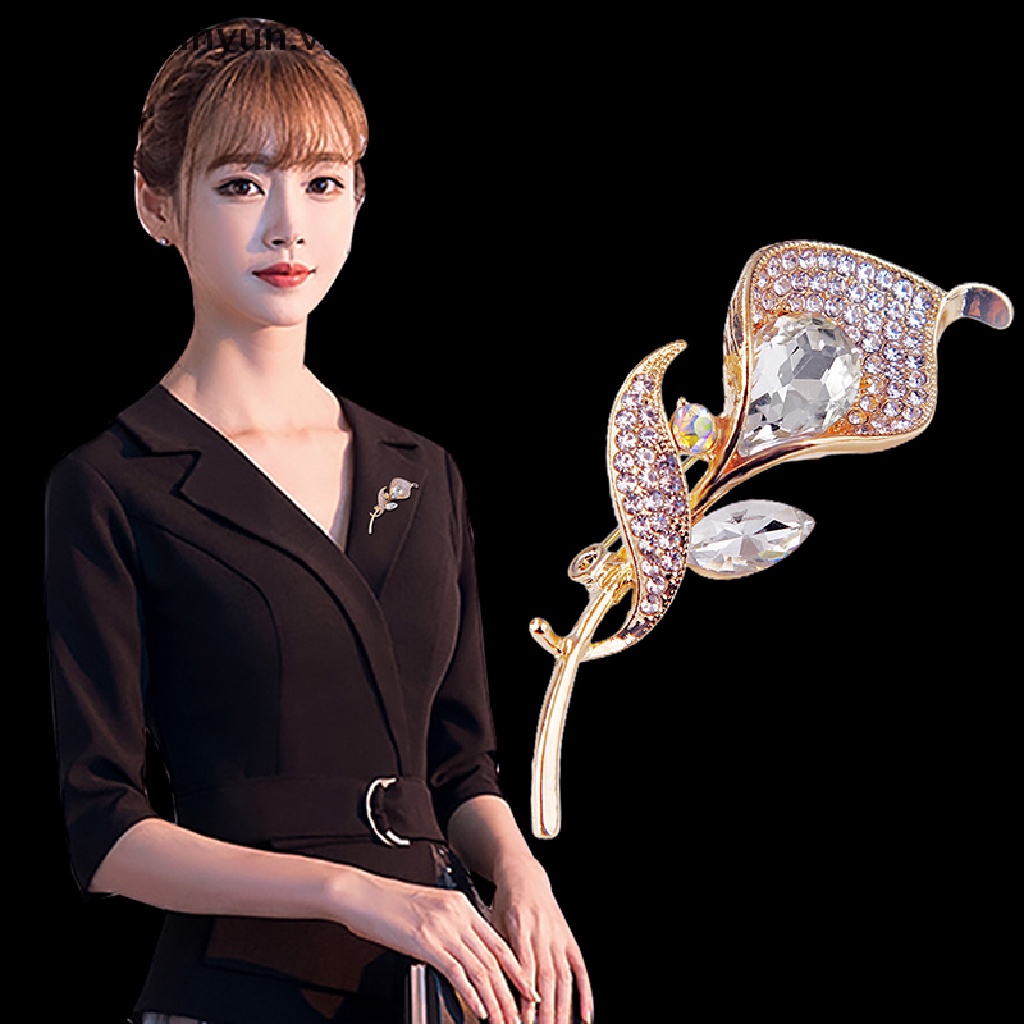 Ghim Cài Áo Hình Hoa Hồng Đính Đá Pha Lê Thời Trang