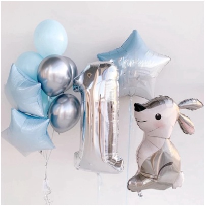 Set bóng số + bóng hình trang trí sinh nhật, chụp hình... đơn giản, dễ thương