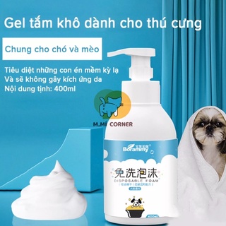 Sữa tắm khô bọt tắm khô dành cho chó mèo borammy 400ml