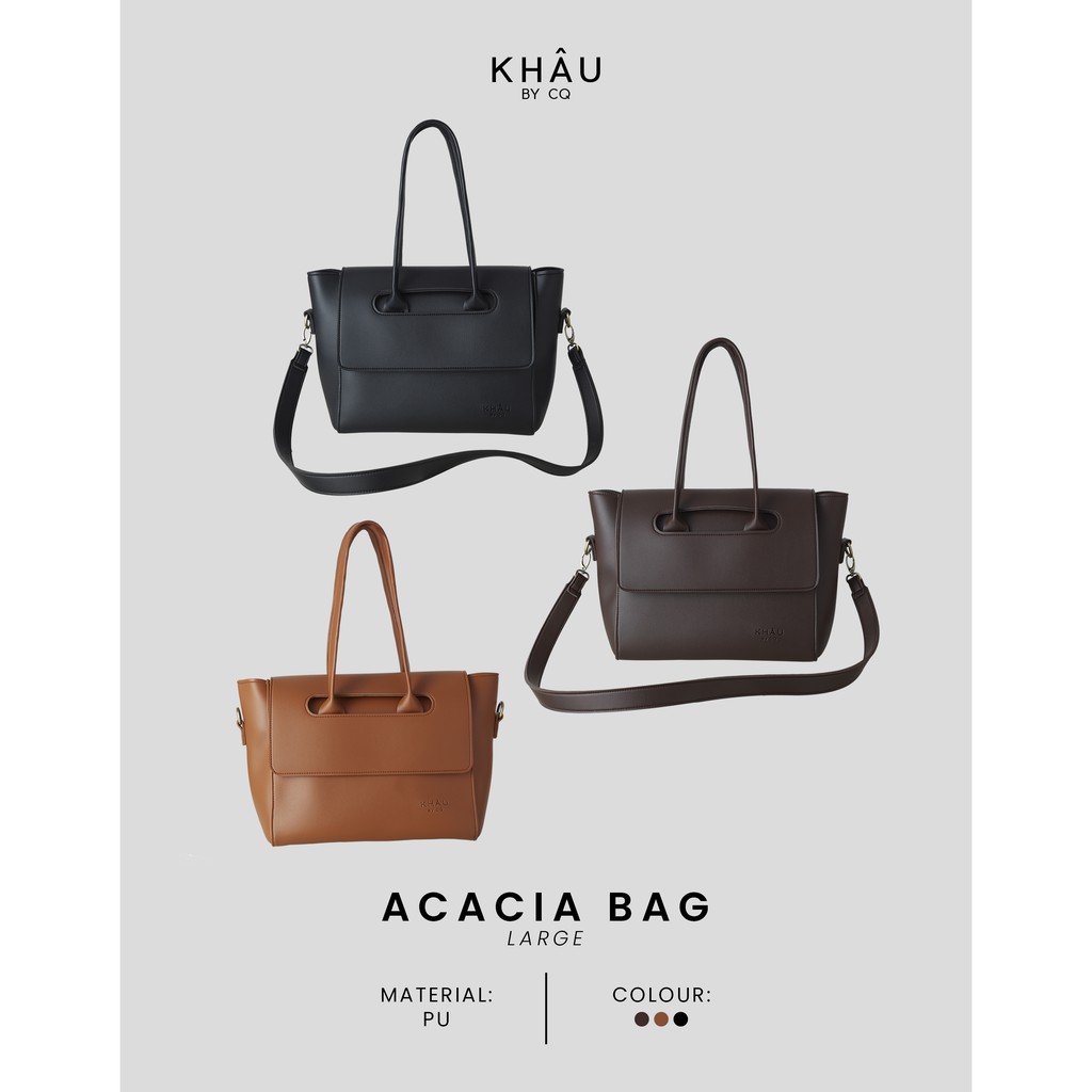 Túi tote da KHÂU BY CQ đeo chéo Acacia đựng vừa A4, Laptop