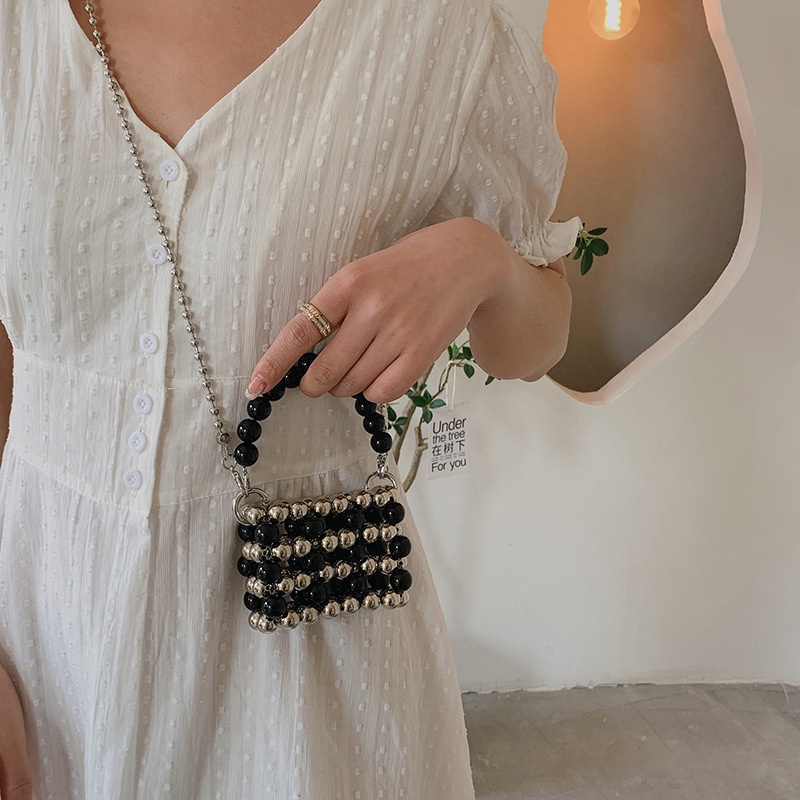 Túi xách đựng son môi IELGY trang trí hạt rỗng thời trang cho nữ