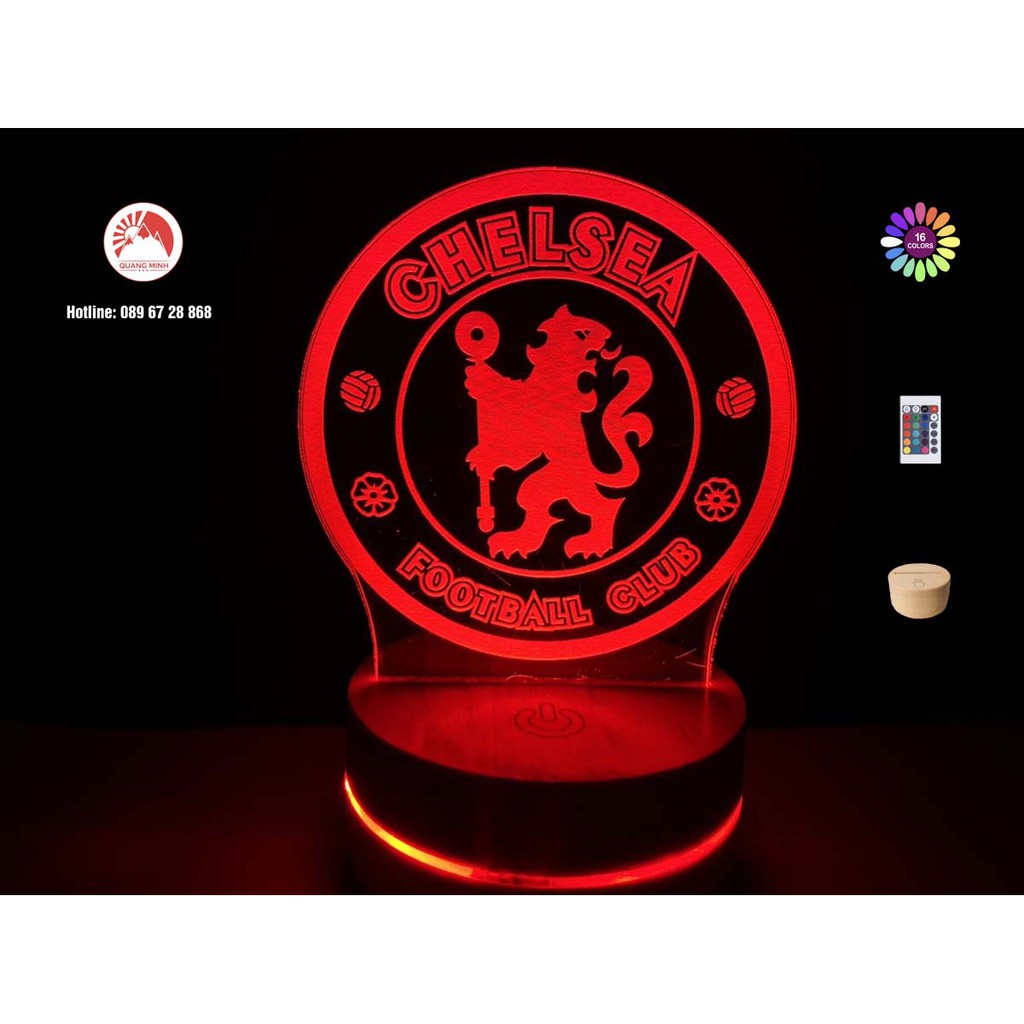 Đèn Ngủ led 3D, Đèn để Bàn phòng ngủ, đèn để bàn làm việc khắc logo các câu lạc bóng đá bộ nổi tiếng