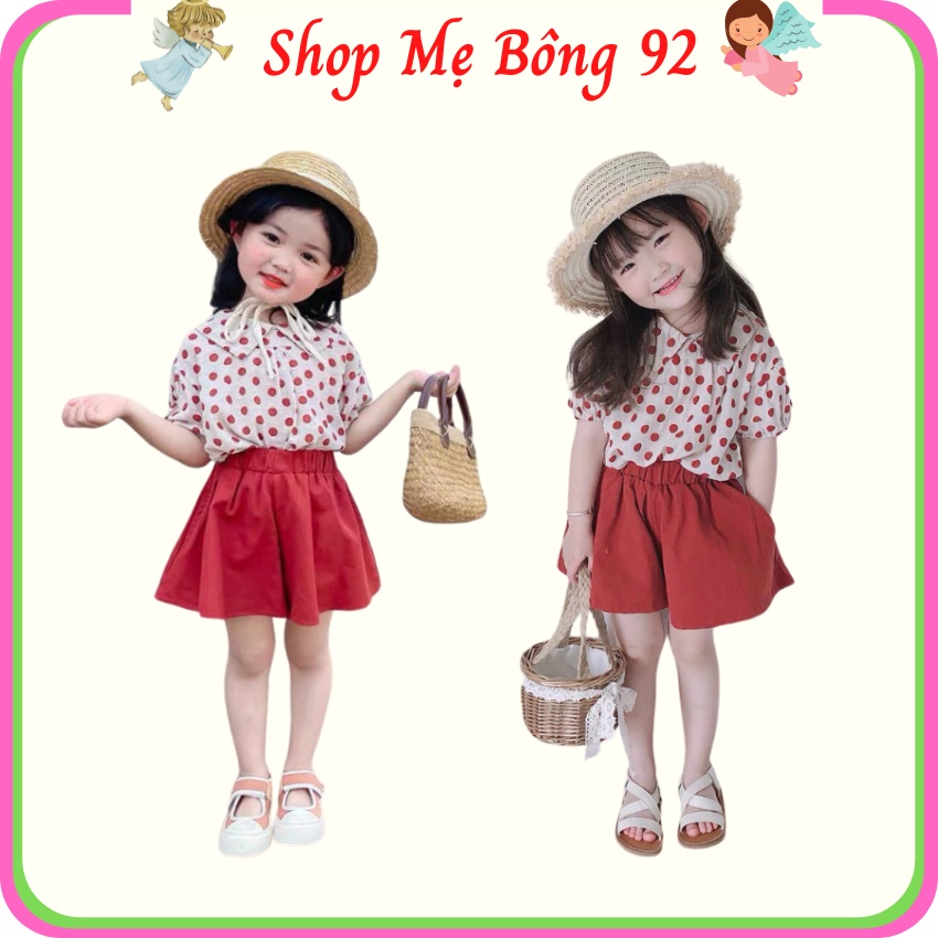 Bộ Hè Chấm Bi Quần Đùi Mùa Hè Cực Mát Cho Bé Gái BG2393 – Shop Mẹ Bông 92
