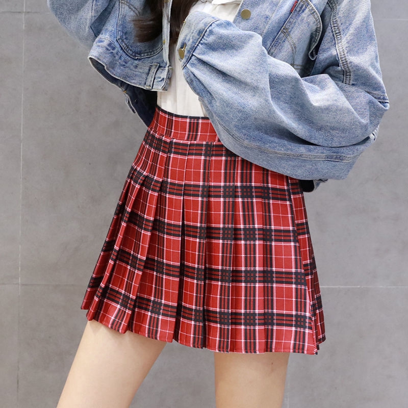 Chân Váy Xếp Li Họa Tiết Ca Rô Phong Cách Hàn Quốc Dành Cho Nữ | BigBuy360 - bigbuy360.vn
