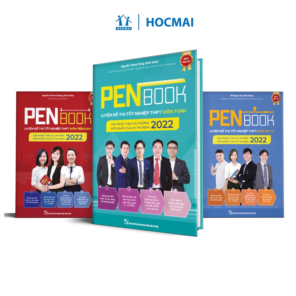 Sách - Combo khối A1 - PENBOOK Luyện đề thi Tốt nghiệp THPT môn Toán, Lí, Anh