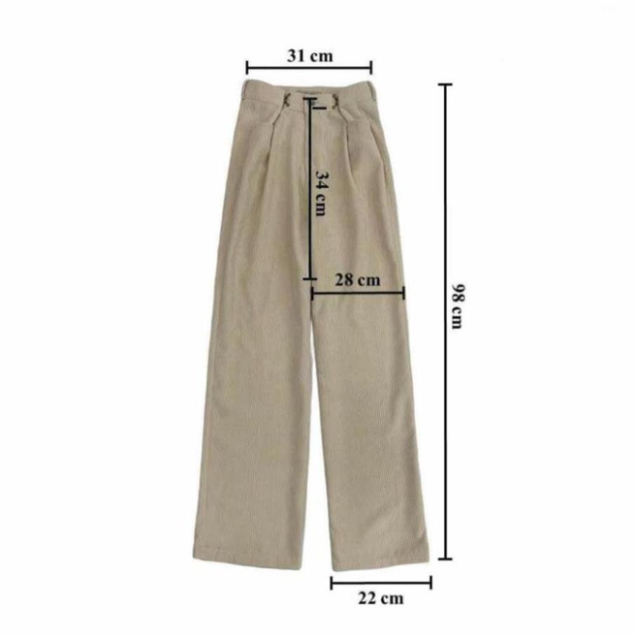 1hitshop Quần Dài Nhung Gân DONI PANTS Form Suông Phối Móc Gài Eo Ulzzang