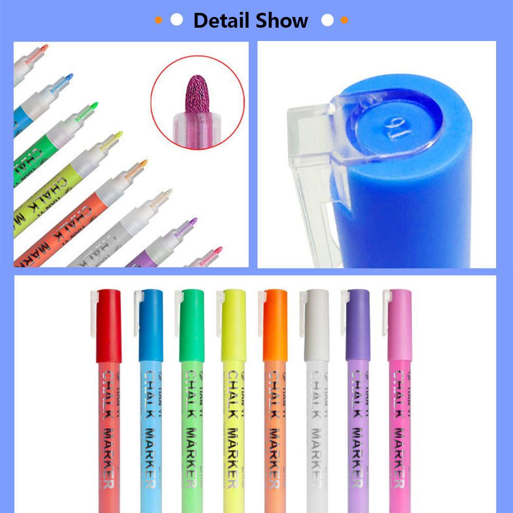 DORAW 8 Colors Liquid Chalk Environmental Multicolor Chalkboard Glass Windows Blackboard Pen