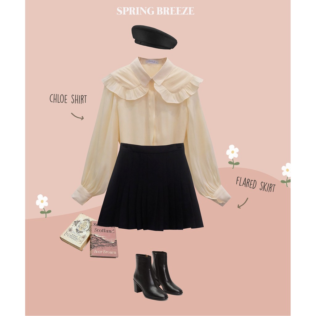 BLEUBIRD Áo sơ mi lụa tơ 2 lớp cổ CHLOE SHIRT | BigBuy360 - bigbuy360.vn