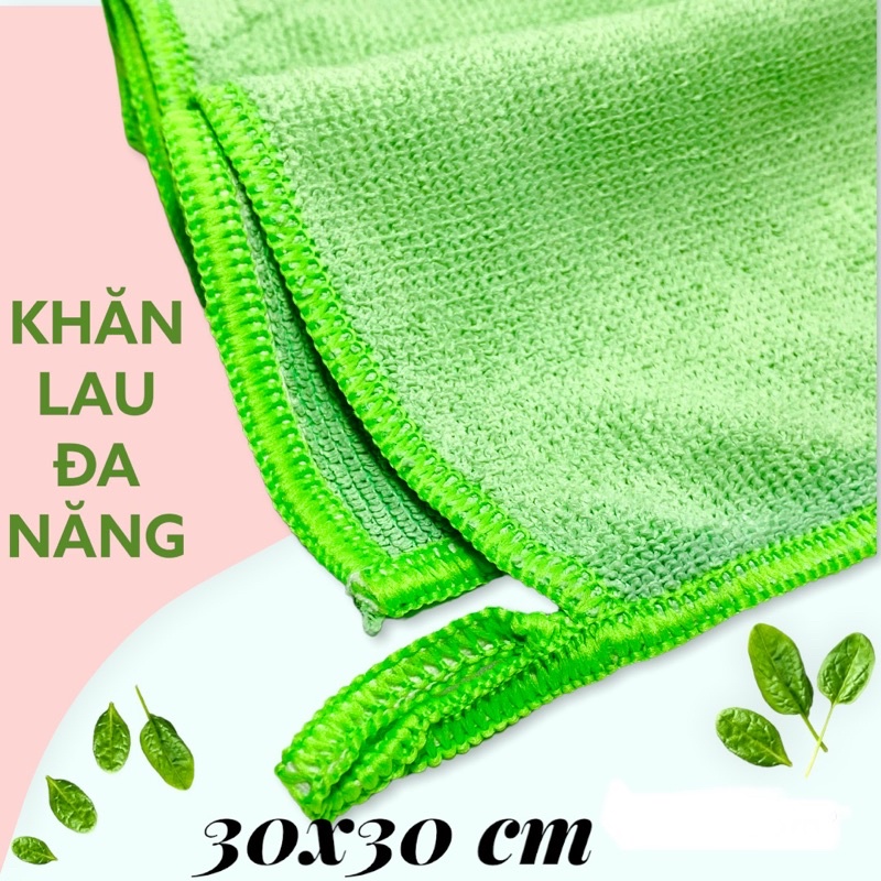 KHĂN LAU ĐA NĂNG 30x30 CM CÓ MÓC TREO LAU BÀN LAU XE LAU BẾP