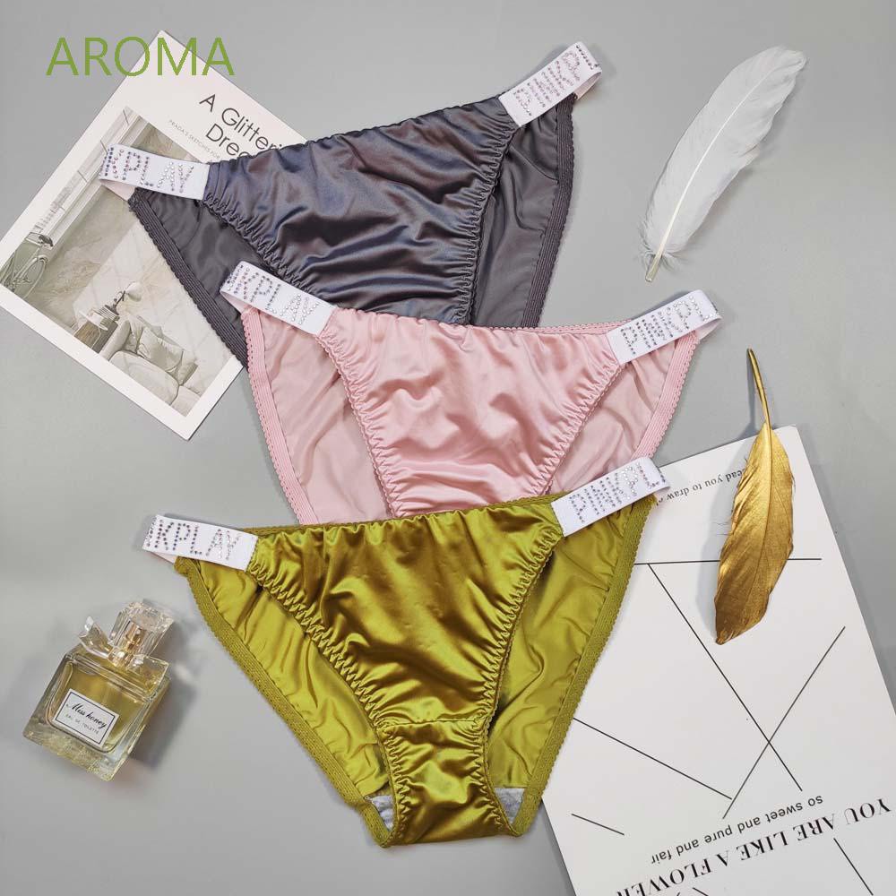 Quần Lót Không Đường May Lưng Thấp In Chữ Màu Hồng Gợi Cảm Phong Cách Hàn Quốc Cho Nữ