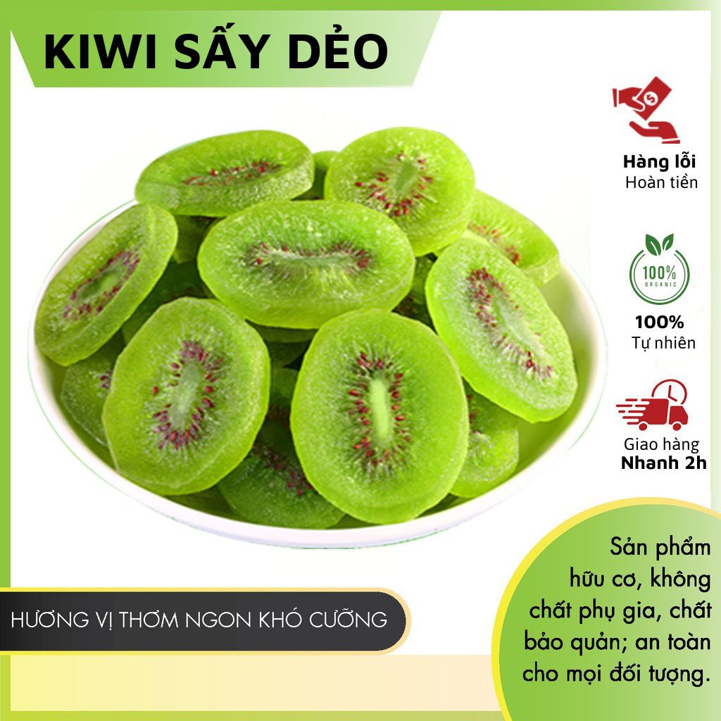 Kiwi sấy dẻo Đà Lạt 500g, Vị Thanh Nhẹ, Giòn Ngọt (Sấy Nguyên Vị)/ Trái cây sấy dẻo không đường HOA QUẢ SẤY DẺO