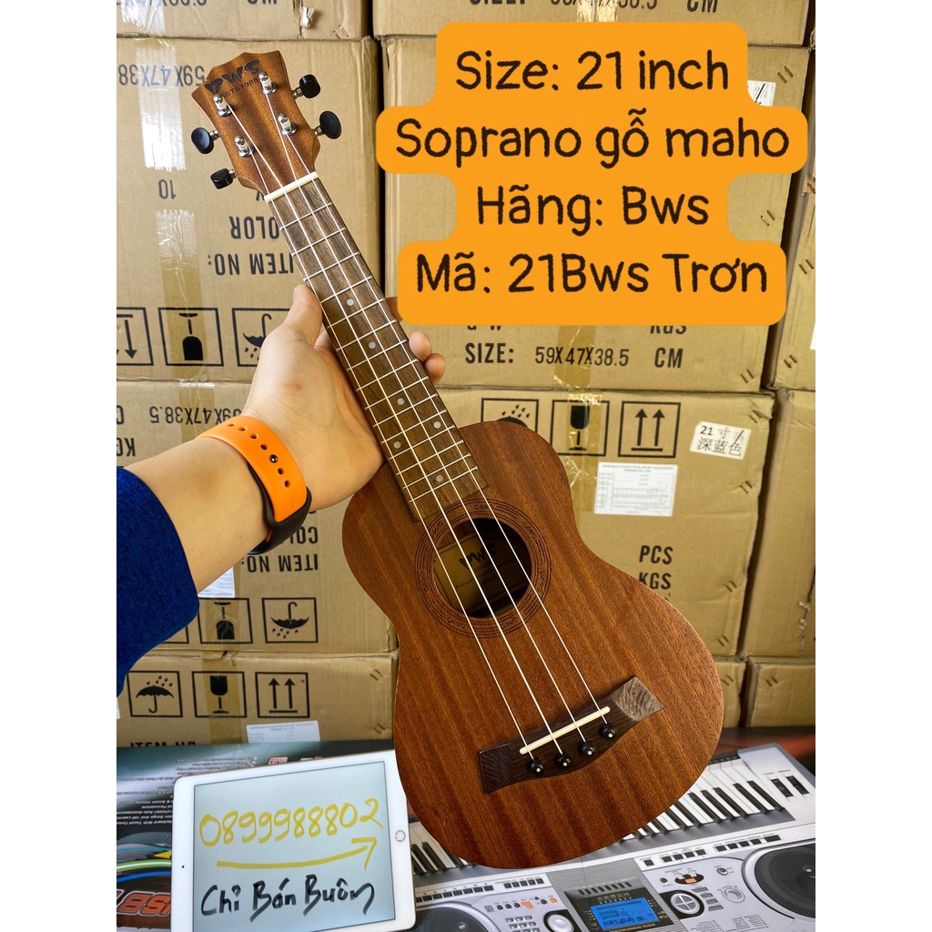 Đàn Ukulele Soprano 21inch Full Gỗ Mahogany - Tặng Full Phụ Kiện